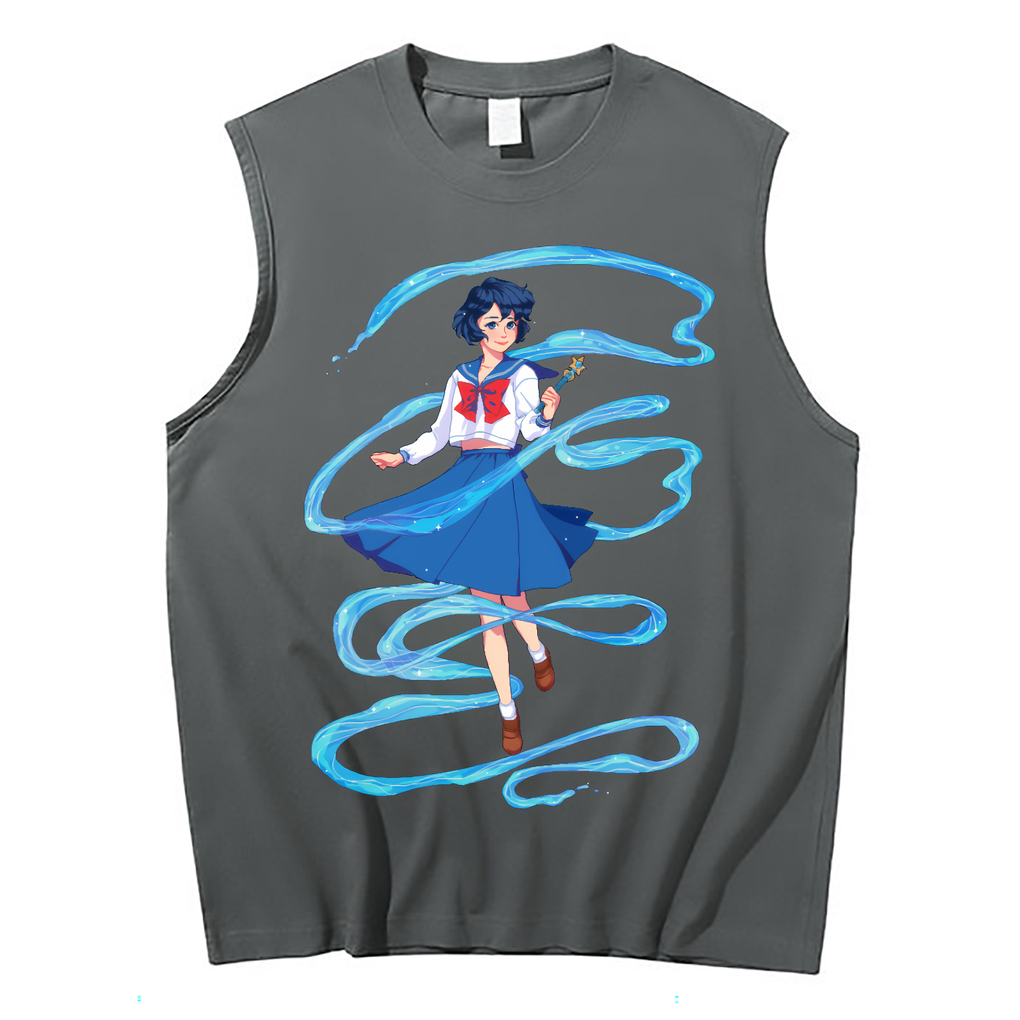 （画像用） 美少女戦士セーラームーン 水野 亜美 みずの あみ Sailor Moon Mizuno Ami コットン100％タンクトップ（フロントプリント）